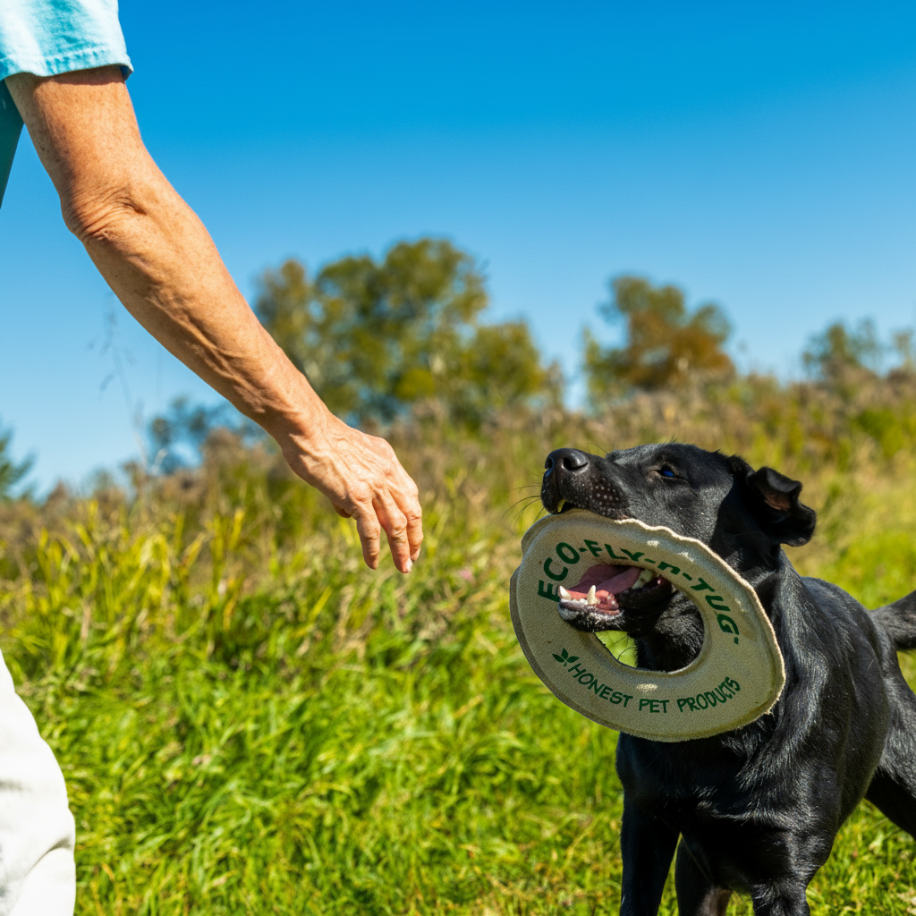 dog playing with eco tug